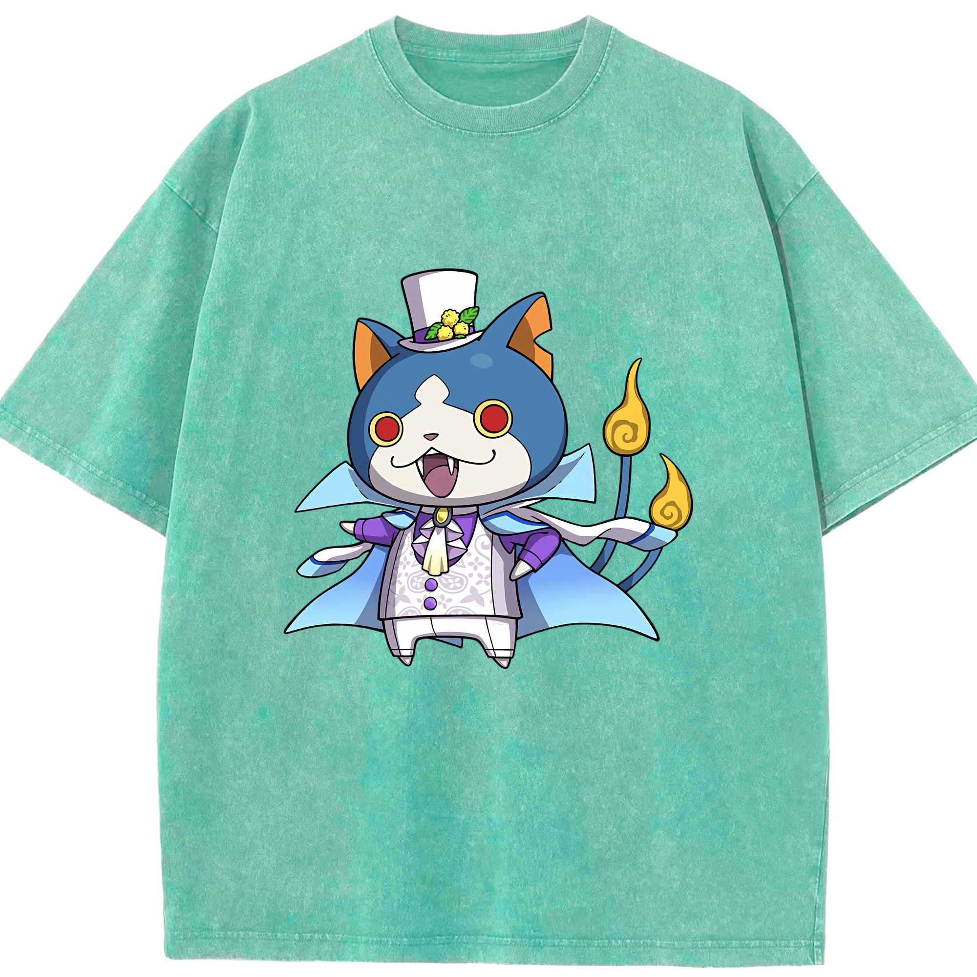 （画像用） 妖怪ウォッチ Yo-kai Watch 綿100% ヴィンテージ風 半袖Tシャツ（フロントプリント）